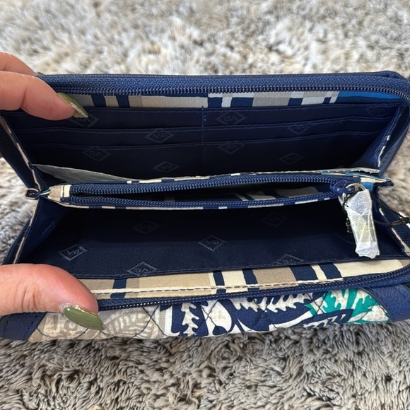 Vera Bradley Blue and Green Floral Wallet, Slightly Used - Picture 10 of 14